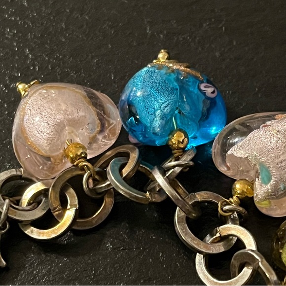 R.J. Graziano Silver Stone Multicolored Frosted Heart 8” Charm Bracelet - Picture 7 of 13